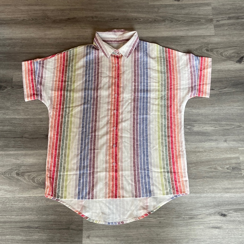 Colorful women’s button up.